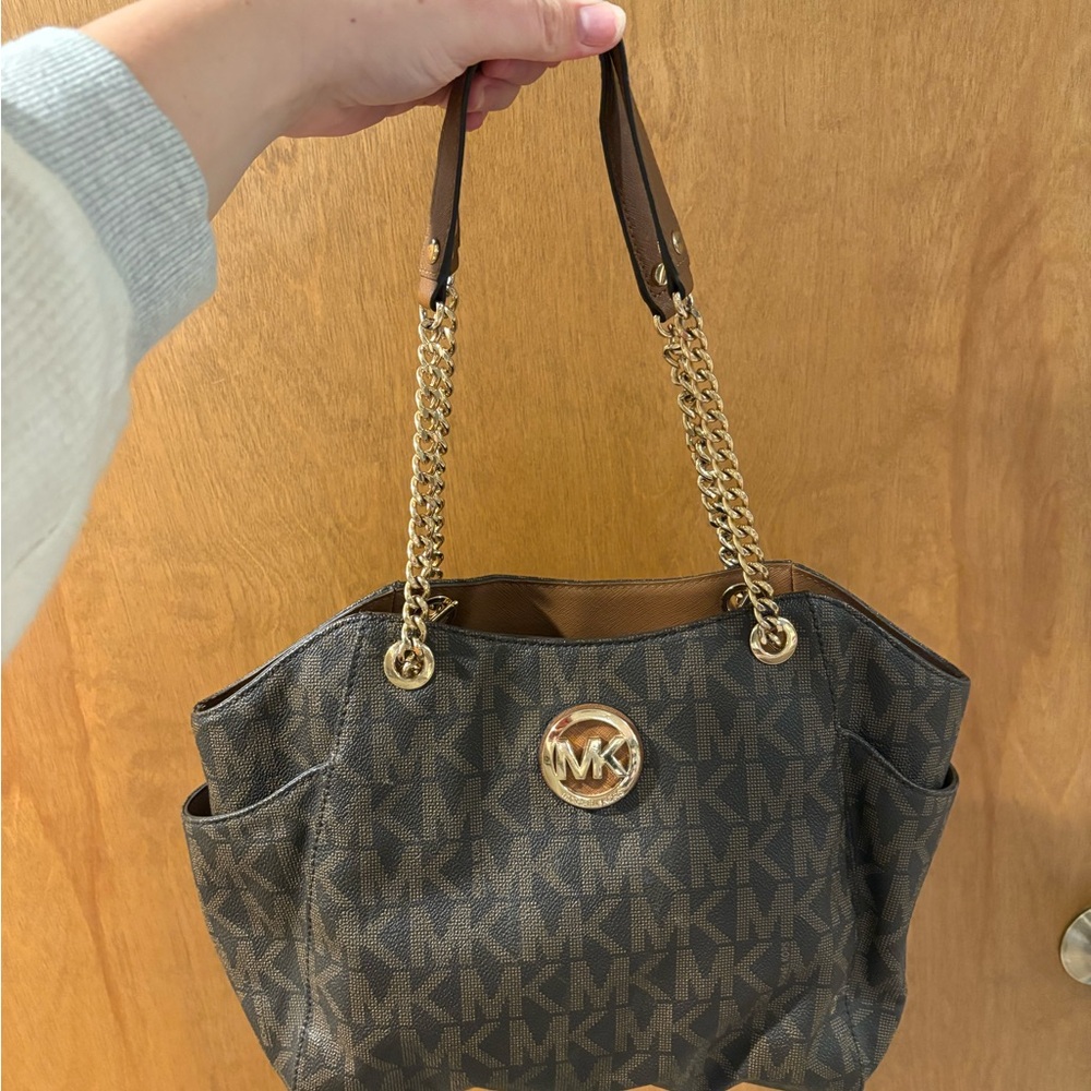 Michael Kors Shoulder Bag with Gold Accents